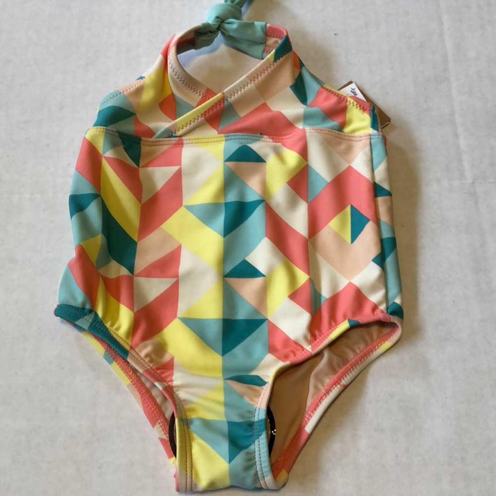 Tea Collection Colorful Geometric Kids Swim One Piece